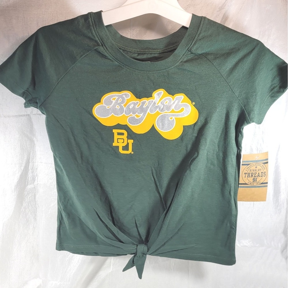 Rivalry Threads 91 Girl's Baylor University Tie Knot T-Shirt - Green - YOUTH M